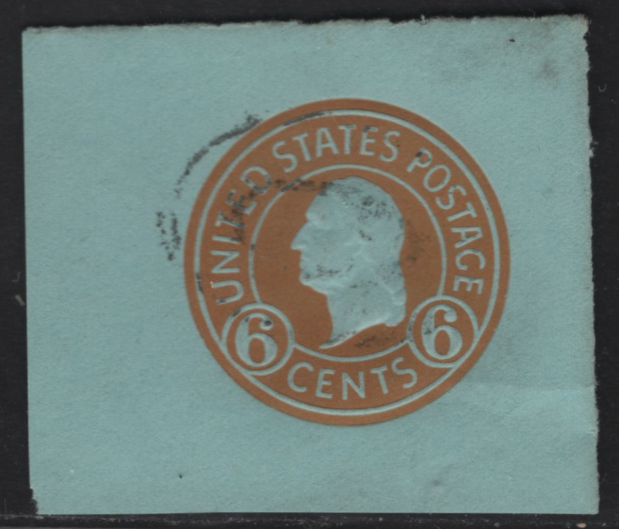 Lot 112 United States SC#U531 6c Orange Washington, 1915-1932 Heads Issue, A Very Fine Used Single, Due 7 On Blue