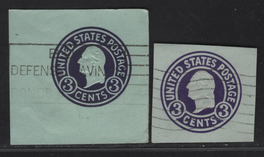 Lot 118 United States SC#U439d 3c Dark Violet Washington, 1915-1932 Heads Issue, 2 Fine/Very Fine Used Singles, Die 7 On Blue, Two Shades