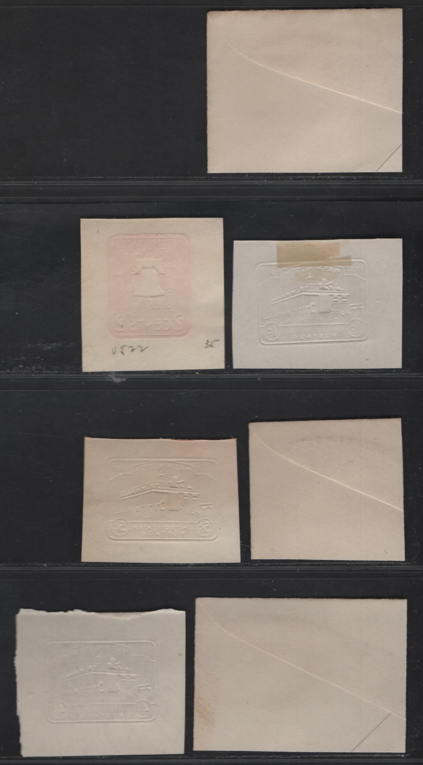 Lot 126 United States SC#U522-U523, U525-U528 2c - 5c Carmine - Dark Blue Liberty Bell - Washington, 1926-1932 Sesquicentennial - Washington Bicentennial issues,  Very Fine Unused Singles, 2c Carmine Is Die 1