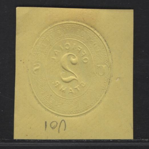 Lot 129 United States SC#U01 2c Black Official, 1873 Official Issue, A Very Fine Used Singles, Lemon Paper, The 2 Is 9mm High