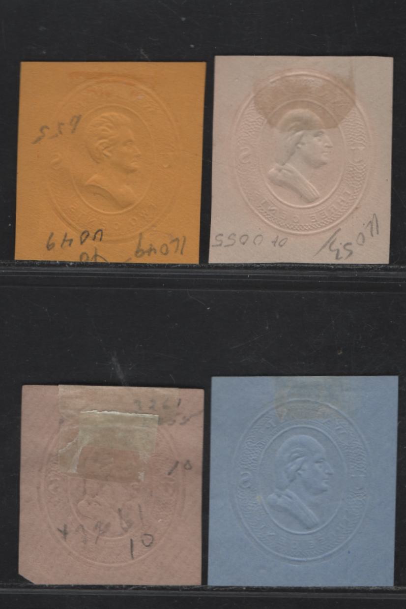 Lot 132 United States SC#U049, U053-U055 2c - 3c Red Washington, 1875 Plimpton Official Issue,  Very Fine Unused Singles