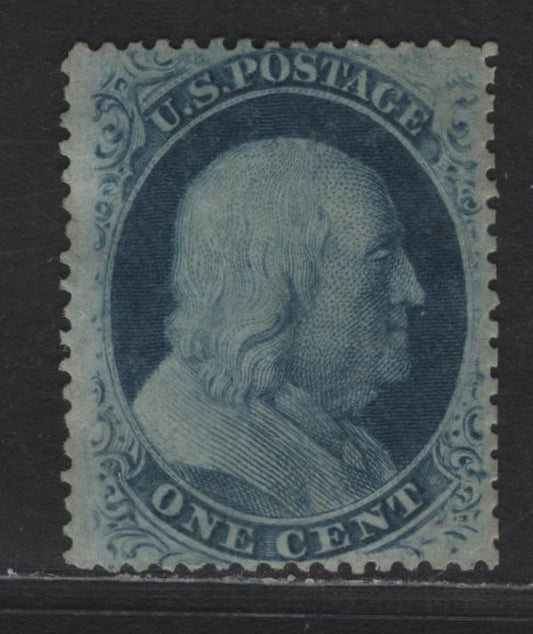 Lot 140 United States Of America SC#24 1c Blue Benjamin Franklin, 1857-1861 Perforated Toppan Carpenter Issue, A VF unused Single Type V