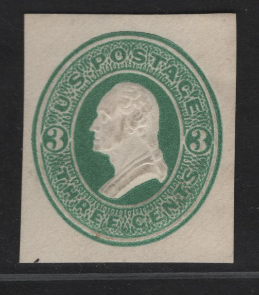 Lot 15 United States SC#U82 3c Green Washington, 1870-1871 Sixth Nesbitt Issue, A Fine Used Singles, White Paper