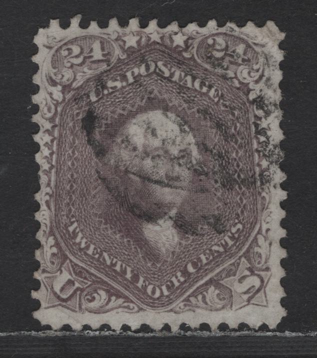 Lot 152 (C) United States Of America SC#70 24c Red Lilac George Washington, 1861-1869 Civil War Issue, A Fine Used Single