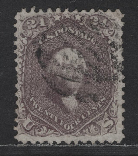Lot 152 (C) United States Of America SC#70 24c Red Lilac George Washington, 1861-1869 Civil War Issue, A Fine Used Single