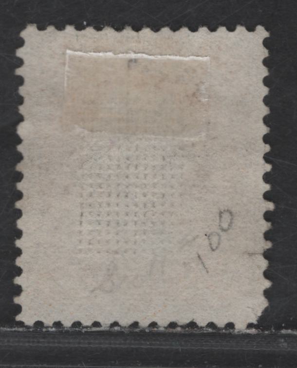 Lot 154 (C) United States Of America SC#100 30c Orange Benjamin Franklin, 1861-1869 Civil War Issue, A VG Used Single With "F" Grill, Repaired Tear At Top, Scarce Stamp
