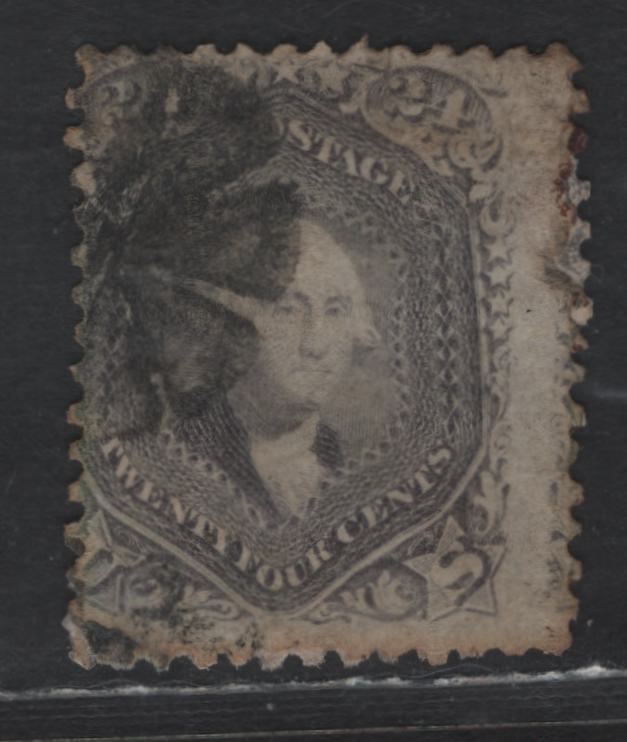 Lot 158 (C) United States Of America SC#78 24c Grey George Washington, 1861-1869 Civil War Issue, A Fair Used Single Expertly Repaired Corner At LL