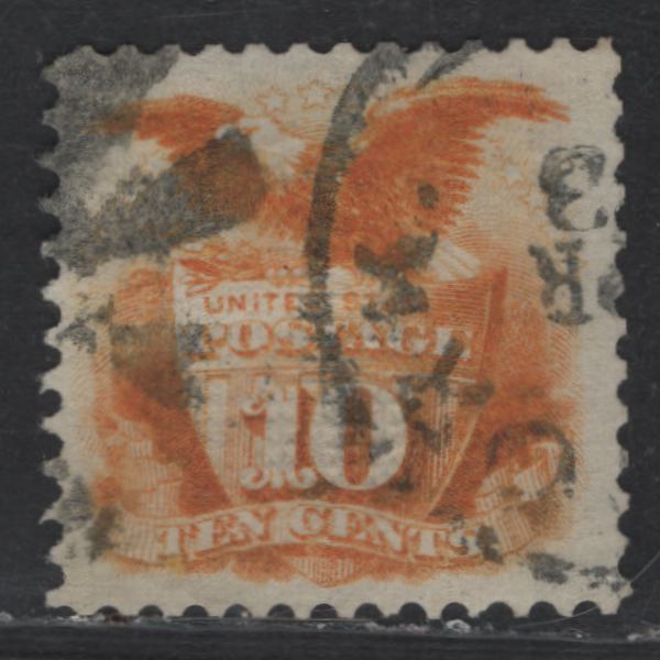Lot 163 (C) United States Of America SC#116 10c Orange Eagle & Shield, 1869 Pictorial Issue, A VF Used Single