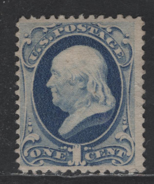 Lot 181 United States Of America SC#182 1c Dark Ultramarine Benjamin Franklin, 1879-1882 American Bank Note Large Banknote Issue, A VG unused Single Shallow Thin