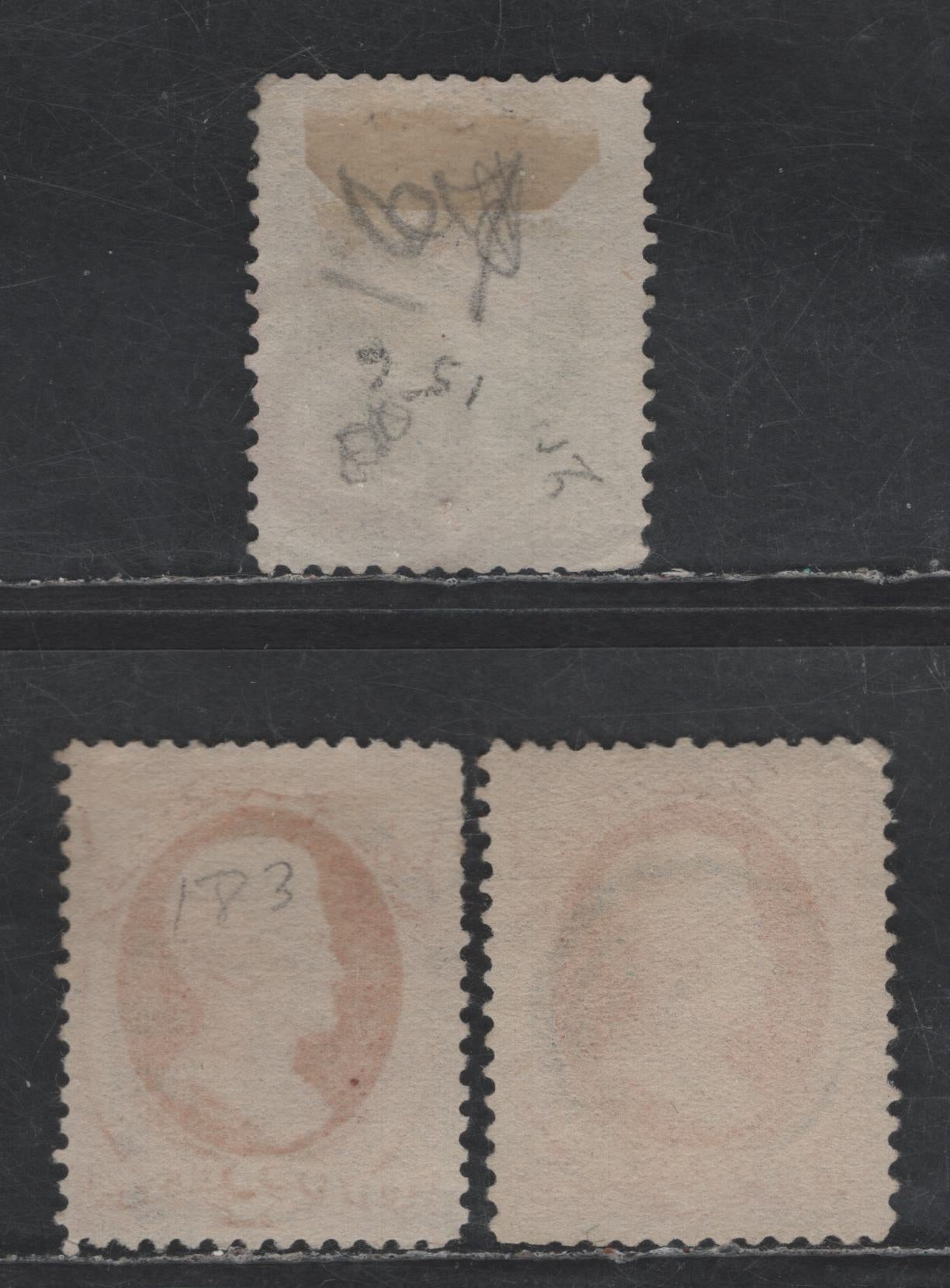 Lot 182 United States Of America SC#182-183 1c-2c Ultramarine & Vermilion Franklin & Jackson, 1879-1882 American Bank Note Large Banknote Issue, 3 Fine & VF Used Singles