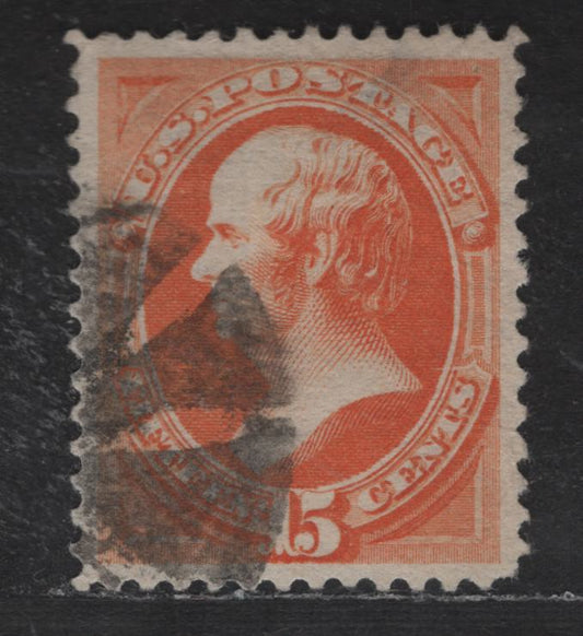 Lot 186 (C) United States Of America SC#189 15c Orange Webster, 1879-1882 American Bank Note Large Banknote Issue, A Fine Used Single Small Thin At Top, As Is Common On The Soft Paper