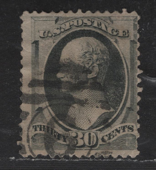 Lot 188 (C) United States Of America SC#190 30c Full Black Alexander Hamilton, 1879-1882 American Bank Note Large Banknote Issue, A VG Used Single