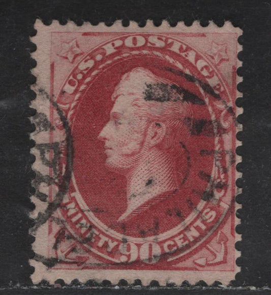 Lot 190 (C) United States Of America SC#191 90c Carmine Commodore Perry, 1879-1882 American Bank Note Large Banknote Issue, A Fine Used Single