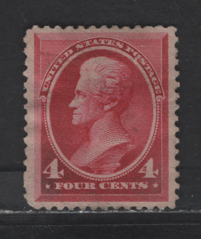 Lot 200 United States Of America SC#215 4c Carmine Andrew Jackson, 1887-1888 Revised Colours Large Banknote Issue, A VF Small Part OG Single