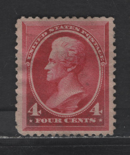 Lot 200 United States Of America SC#215 4c Carmine Andrew Jackson, 1887-1888 Revised Colours Large Banknote Issue, A VF Small Part OG Single
