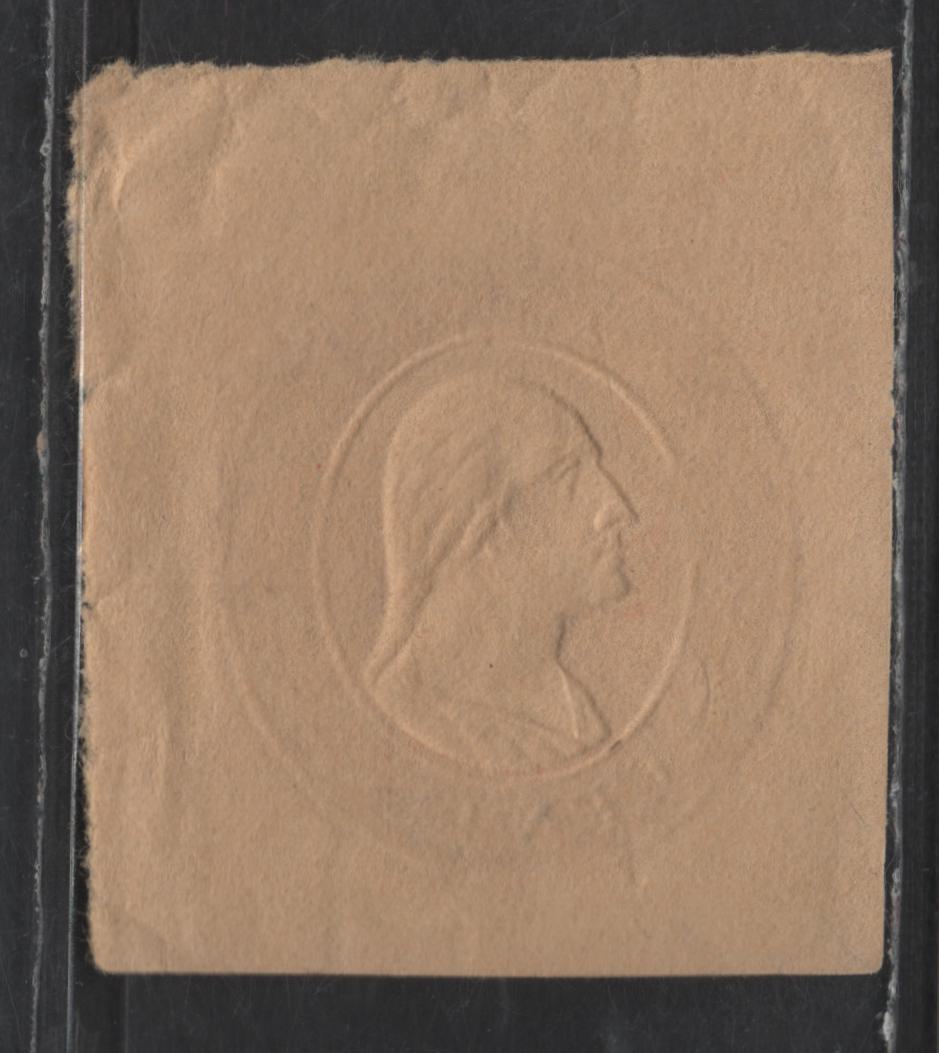 Lot 2 United States SC#U2 3c Red Washington, 1853-1855 Nesbitt Issue, A Very Fine Used Single, Buff Paper, Letters Drawn In In Pen, 13mm Wide Lavel Curved Ends