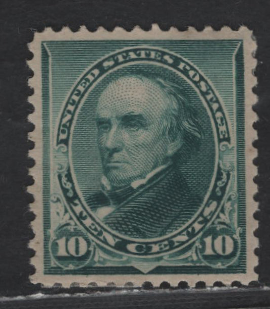 Lot 209 United States Of America SC#226 10c Blue Green Daniel Webster, 1890-1893 Small Banknote Issue, A VFOG Single Large Part OG