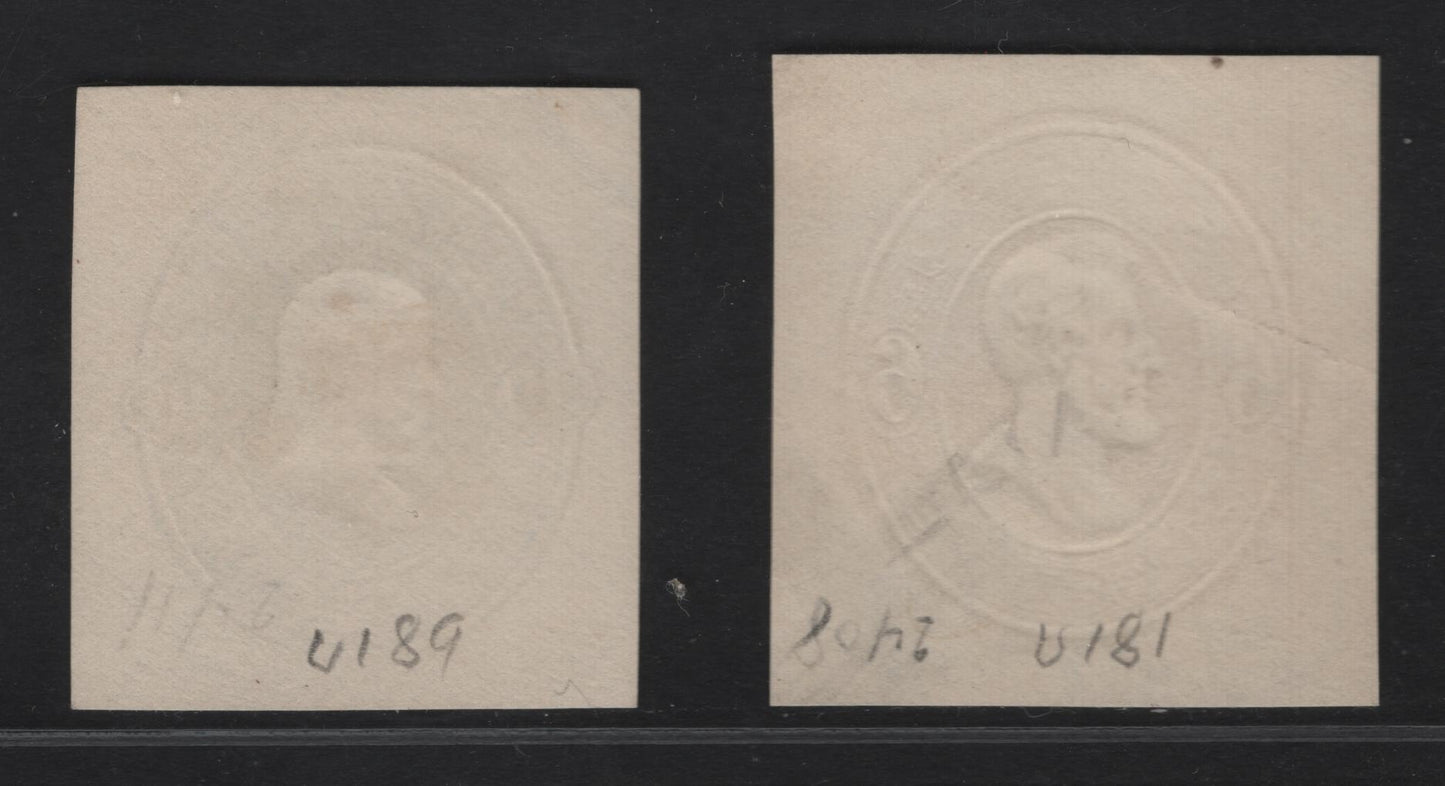 Lot 21 United States SC#U183, U189 6c & 10c Red - Brown Washington, 1874-1886 Seventh Nesbitt Issue, 2 Fine Used Singles, Cream Papers