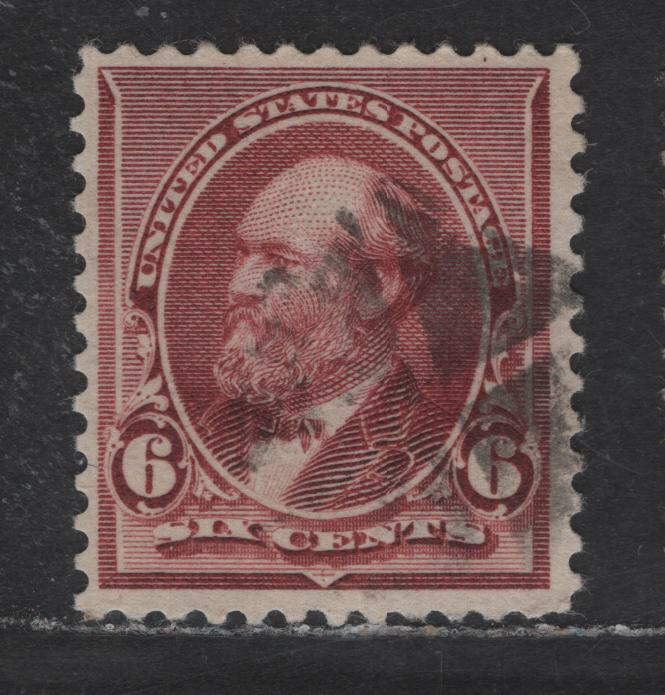 Lot 211 United States Of America SC#224 6c Brown Red James Garfield, 1890-1893 Small Banknote Issue, A VF Used Single