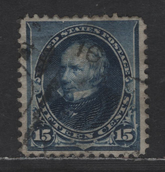 Lot 212 United States Of America SC#227 15c Indigo Henry Clay, 1890-1893 Small Banknote Issue, A VF Used Single