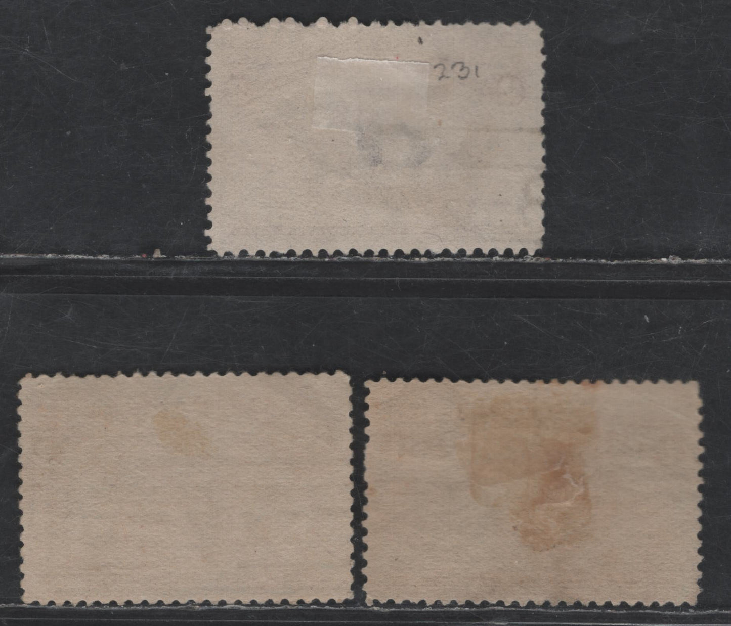 Lot 214 (C) United States Of America SC#231, 233-234 2c, 4c, 5c Brown Violet, Ultramarine & Chocolate Landing Of Columbus, Fleet & Soliciting Aid, 1893 Columbian Exposition Issue, 3 VF Used Singles