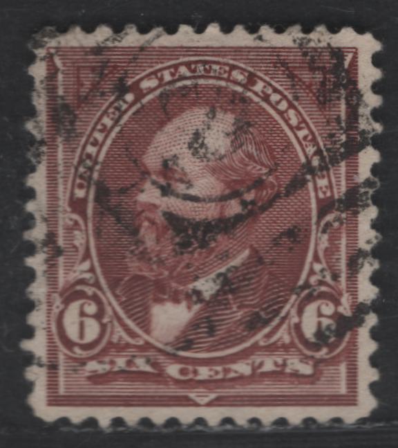 Lot 222 United States Of America SC#256 6c Purple Brown James Garfield, 1894 Unwatermarked First Bureau Banknote Issue, A VF Used Single