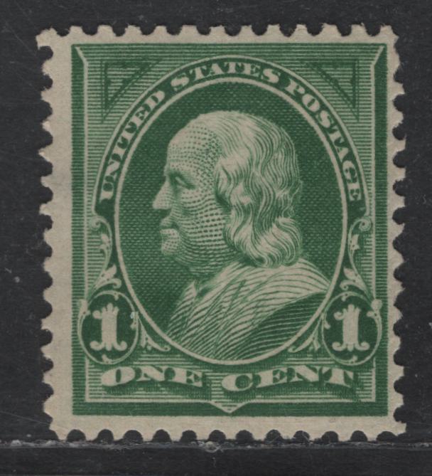 Lot 227 United States Of America SC#279a 1c Deep Green Benjamin Franklin, 1895-1903 Watermarked First Bureau Banknote Issue, A Fine OG Single Vertically Oriented Watermark
