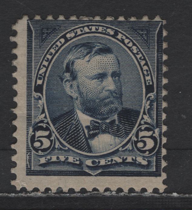 Lot 231 United States Of America SC#281 5c Dark Blue Ulysses S. Grant, 1895-1903 Watermarked First Bureau Banknote Issue, A Fine OG Single