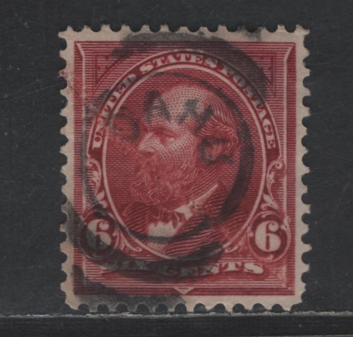 Lot 237 United States Of America SC#282 6c Lake Brown James Garfield, 1895-1903 Watermarked First Bureau Banknote Issue, A VF Used Single