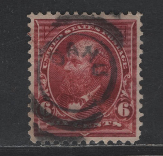 Lot 237 United States Of America SC#282 6c Lake Brown James Garfield, 1895-1903 Watermarked First Bureau Banknote Issue, A VF Used Single