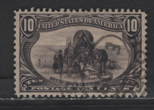 Lot 242 (C) United States Of America SC#290 10c Grey Violet Hardships Of Emigration, 1898 Trans-Mississippi Issue, A VF Used Single
