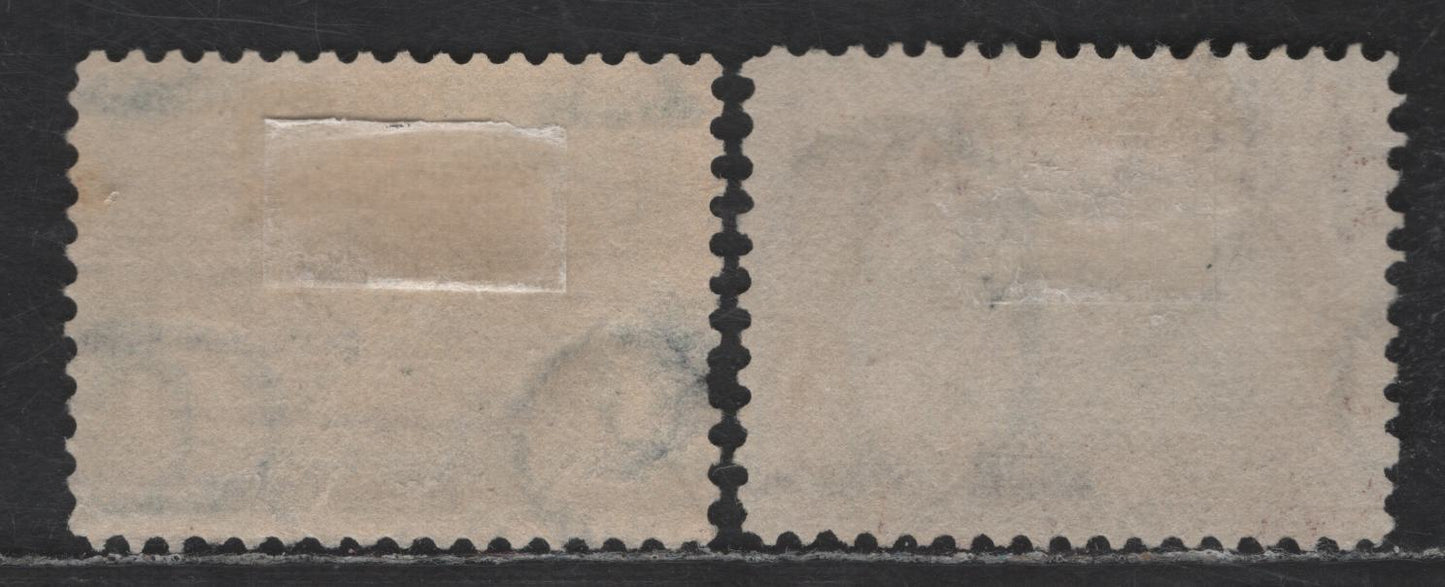Lot 244 (C) United States Of America SC#294, 298 1c, 1c Green/Brown Violet & Black Fast Lake Navigation & Canal Locks, 1901 Pan American Exposition Issue, 2 Fine & VF Used Singles Small Thin On 1c