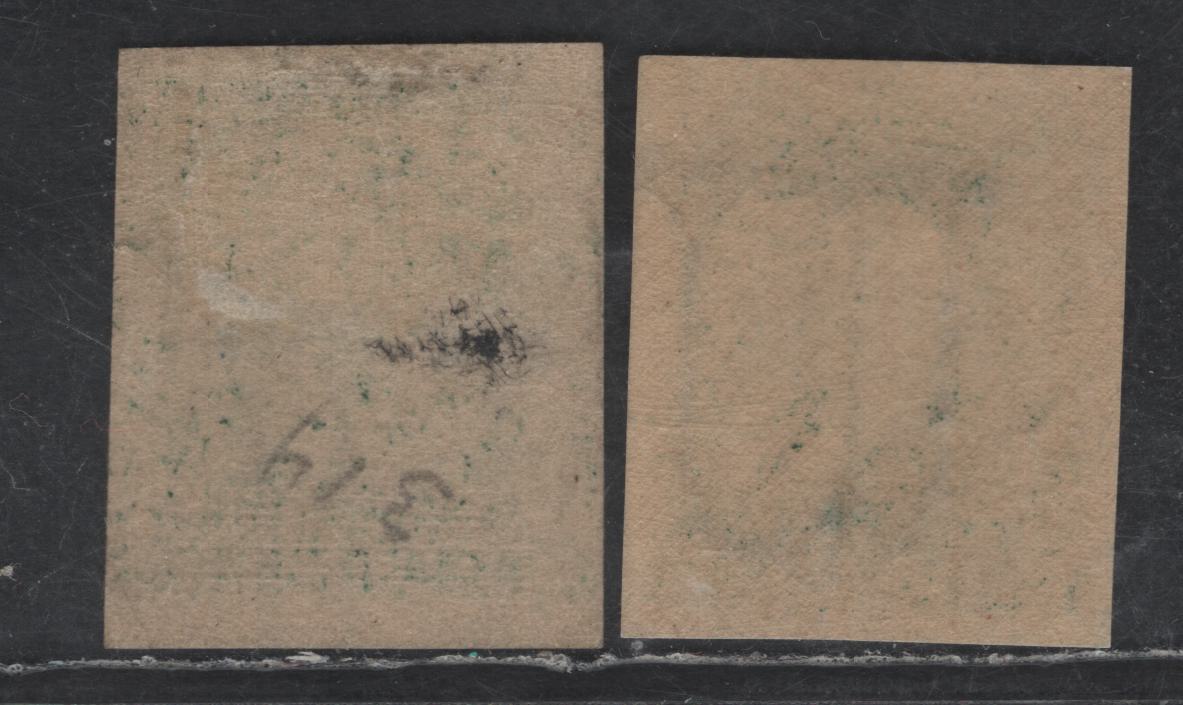 Lot 250 United States Of America SC#314 1c Blue Green & Deep Blue Green Benjamin Franklin, 1902-1908 Second Bureau Issue, 2 VFOG & VFNH Singles Imperf. Singles