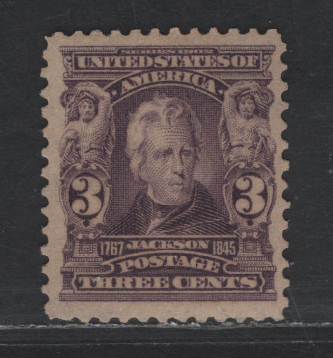 Lot 252 United States Of America SC#302 3c Violet Andrew Jackson, 1902-1908 Second Bureau Issue, A VFOG Single