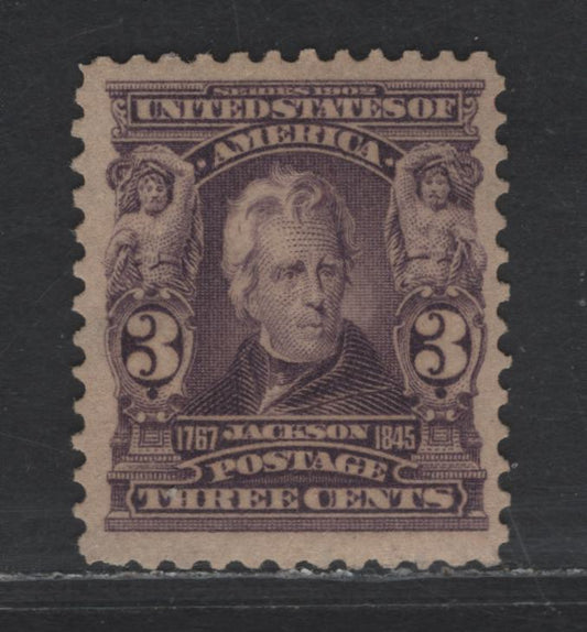 Lot 252 United States Of America SC#302 3c Violet Andrew Jackson, 1902-1908 Second Bureau Issue, A VFOG Single