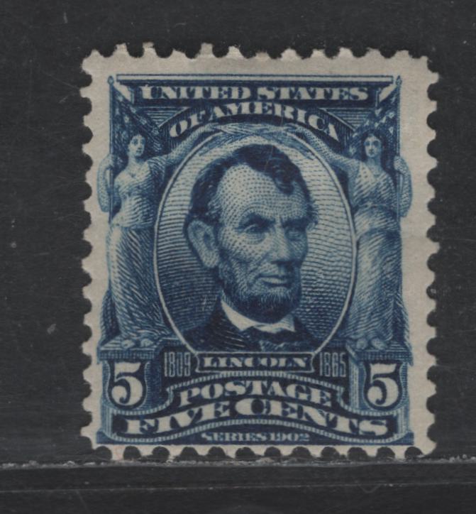 Lot 253 United States Of America SC#304 5c Dark Blue Abraham Lincoln, 1902-1908 Second Bureau Issue, A Fine OG Single