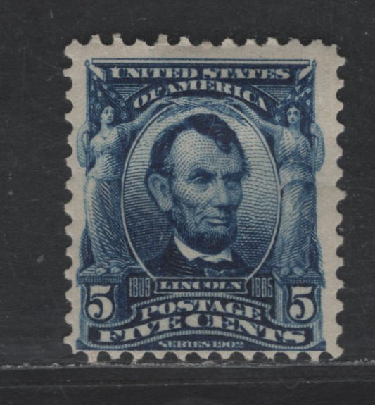 Lot 253 United States Of America SC#304 5c Dark Blue Abraham Lincoln, 1902-1908 Second Bureau Issue, A Fine OG Single