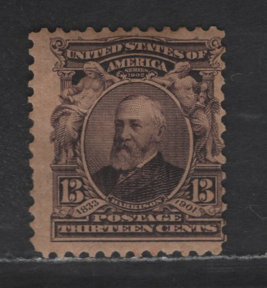 Lot 254 United States Of America SC#308 13c Purple Black Benjamin Harrison, 1902-1908 Second Bureau Issue, A VGOG Single