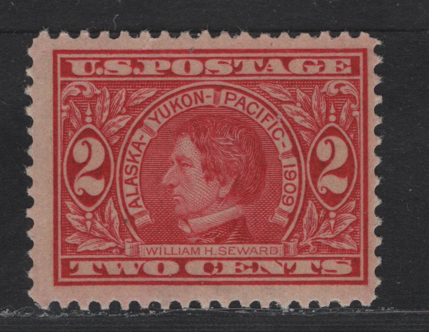 Lot 267 United States Of America SC#370 2c Carmine William H. Seward, 1909 Alaska-Yukon Pacific Exposition Issue, 2 Fine NH Singles