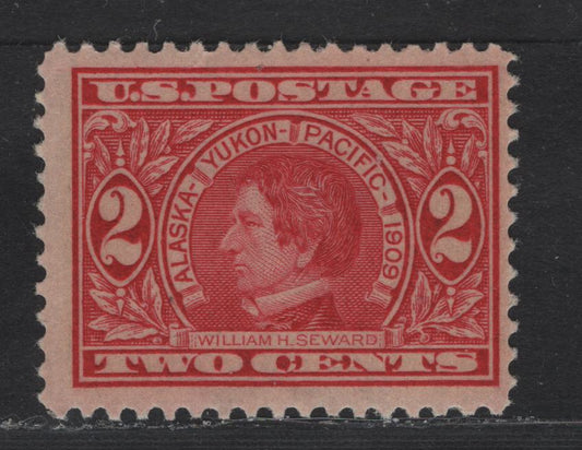 Lot 267 United States Of America SC#370 2c Carmine William H. Seward, 1909 Alaska-Yukon Pacific Exposition Issue, 2 Fine NH Singles