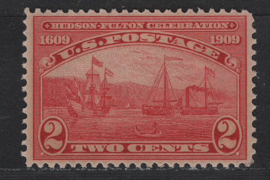 Lot 268 United States Of America SC#372 2c Carmine Halfmoon & Steamship, 1909 Hudson-Fulton Celebration Issue, A VFNH Single