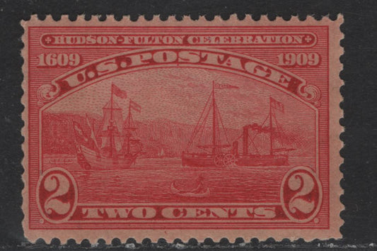 Lot 269 United States Of America SC#372 2c Carmine Halfmoon & Steamship, 1909 Hudson-Fulton Celebration Issue, A Fine NH Single