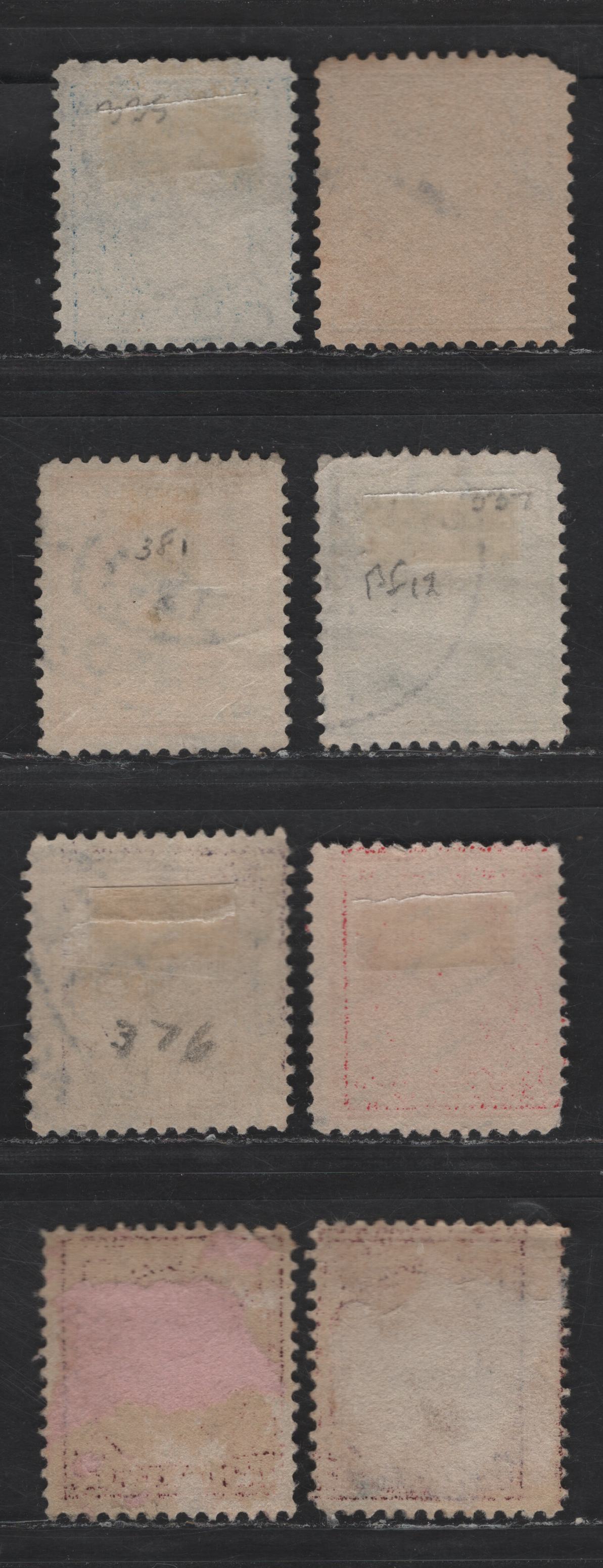 Lot 280 (C) United States Of America SC#337, 338, 406, 333, 335, 417, 423 Washington & Franklin, 1908-1920 Washington-Franklin Issue, 9 VG, Fine & VF Used Singles Perf. 12, Wmk Double Lined USPS & Single Lined USPS (2c & 12c), Includes 2 Shades Of 12c