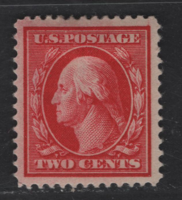 Lot 282 United States Of America SC#375 2c Carmine Washington, 1908-1920 Washington-Franklin Issue, A VFOG Single Perf. 12, Wmk Single Lined USPS