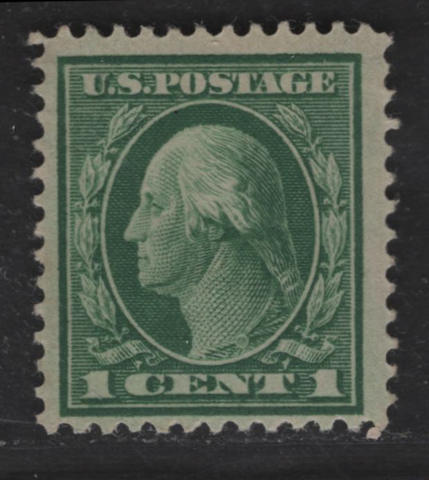 Lot 286 United States Of America SC#405 1c Green George Washington, 1908-1920 Washington-Franklin Issue, A Fine OG Single Perf. 12, Wmk Single Lined USPS