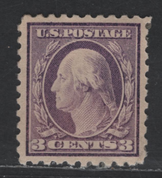 Lot 299 United States Of America SC#426 3c Pale Violet George Washington, 1908-1920 Washington-Franklin Issue, A VFOG Single Perf. 10, Wmk Single Lined USPS, Type 1