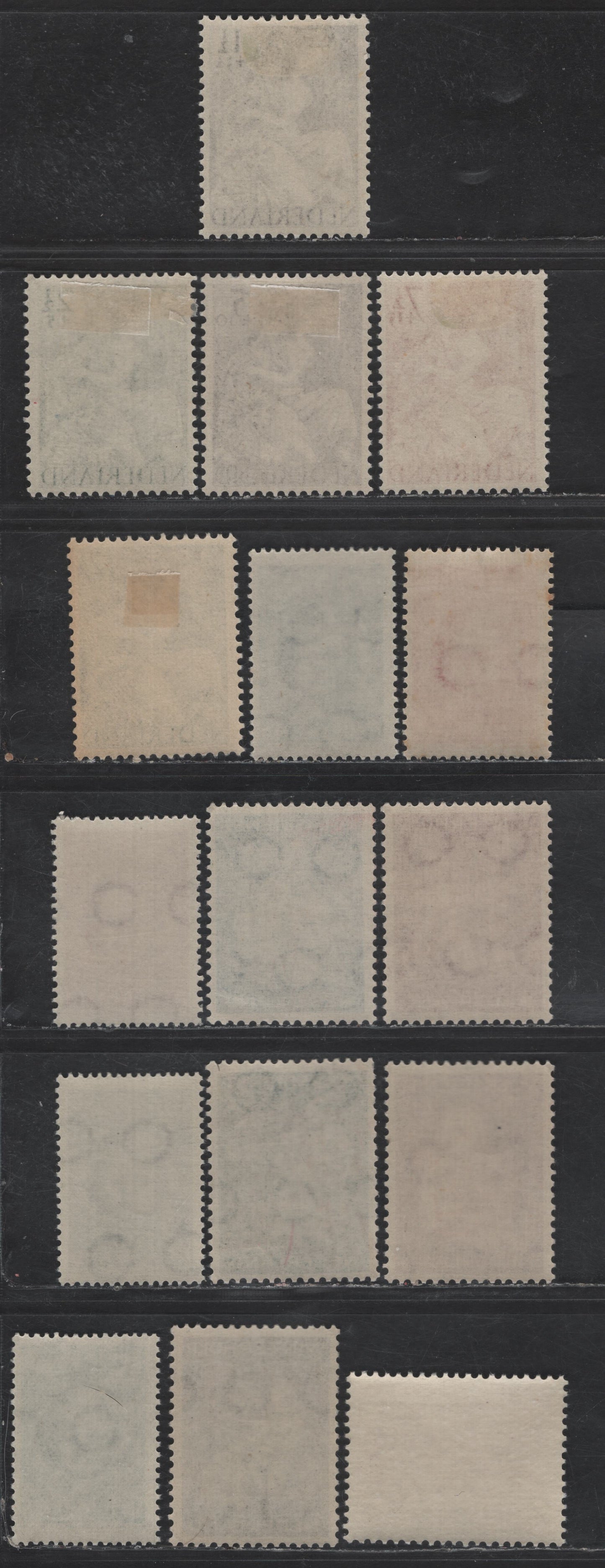Lot 324 Netherlands SC#B148-B163 7.5c+7.5c - 12.5c+37.5c Henna Brown - Dark Blue 19th Centuary Mail Cart - Fortuna, 1943-1946 Semi Postal Issues, 16 VFNH/OG Singles