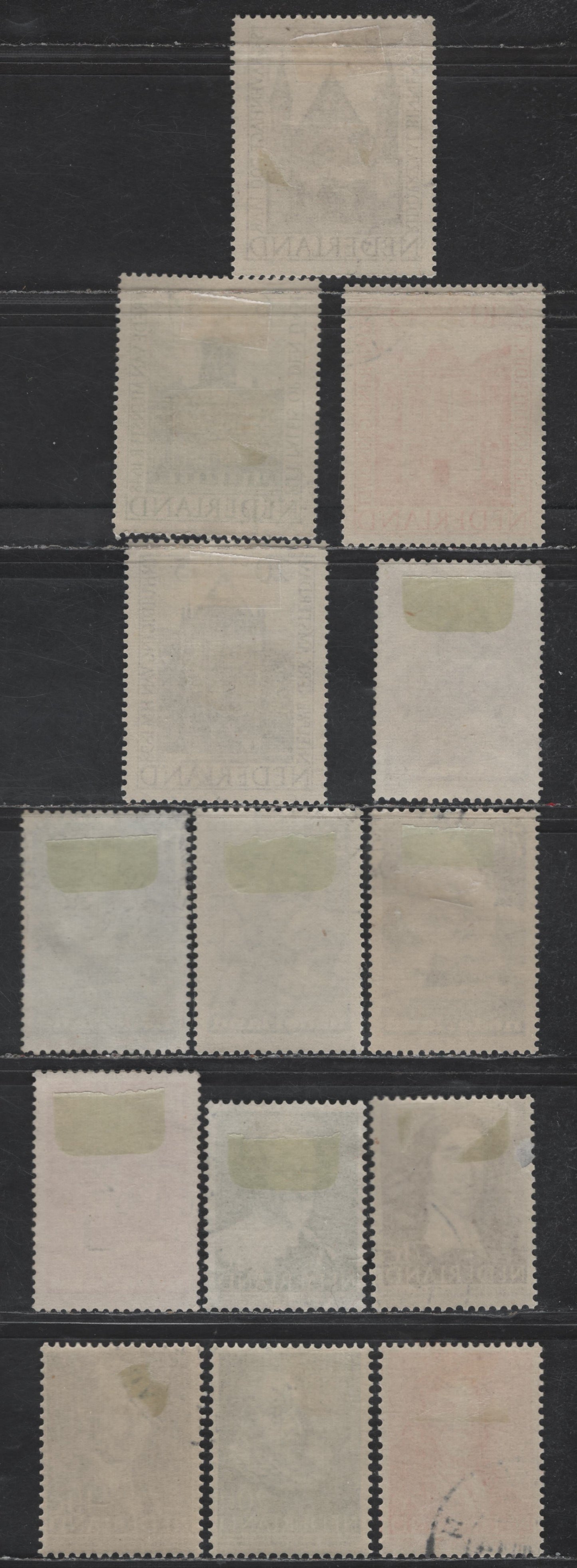 Lot 327 Netherlands SC#B175-B188 2c+2c - 20c+5c Dark Red - Deep Blue Dr Hendrik van Deventer - New Church, 1947-1948 Semi Postal Issues, 14 Very Fine Used Singles