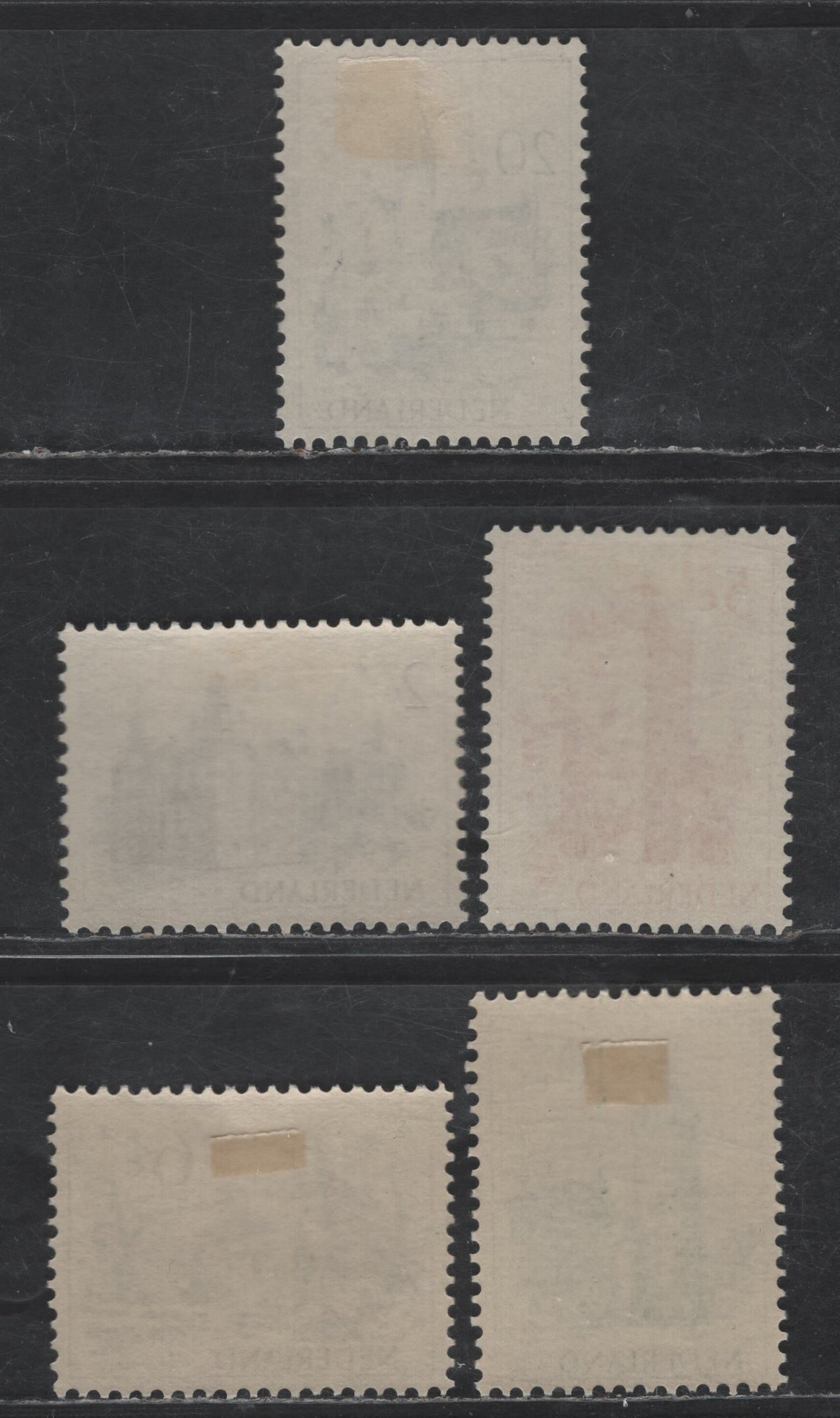 Lot 337 Netherlands SC#B224-B228 2c+2c - 20c+5c Purple - Deep Blue Hillenraad Castle - Bergh Castle, 1951 Semi Postal Issue, 5 VFOG Singles