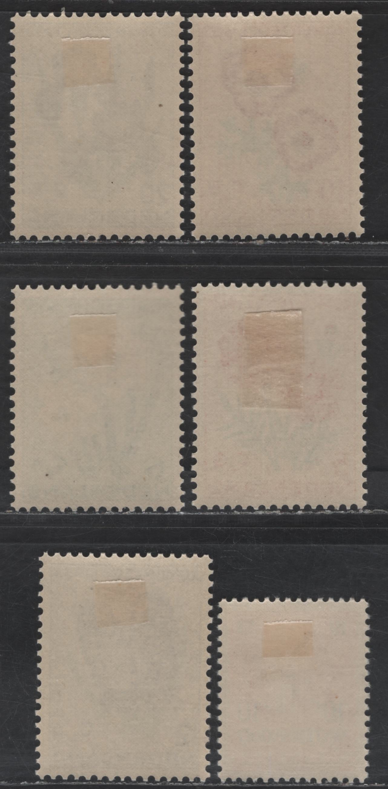 Lot 345 Netherlands SC#B248-B253 10c+10c - 20c+5c Orange Yellow - Deep Ultramarine & Green Queen Juliana Surcharged - Iris, 1953 Semi Postal Issues, 6 VFOG Singles